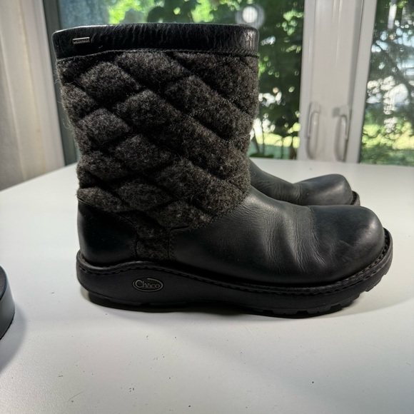 Chaco Gray Quilted Arbora Wool/Leather Waterproof Boots Vibram Sole Women’s 10 - Picture 1 of 15